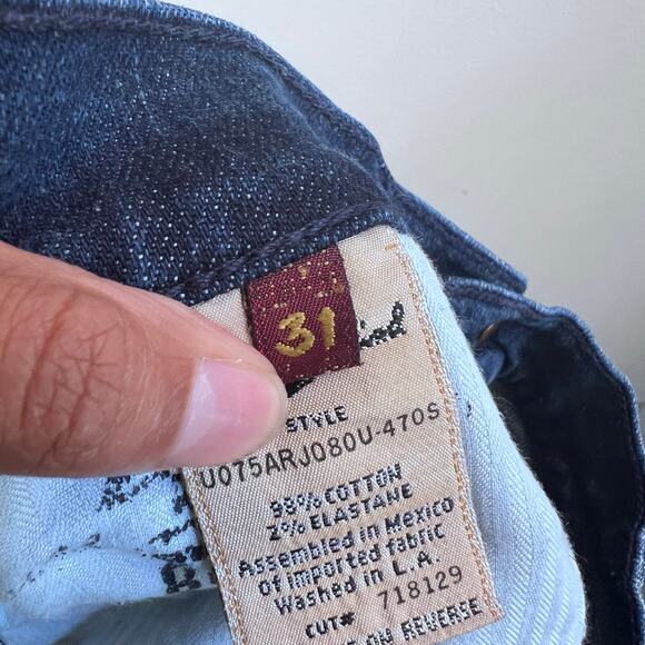 7 For All Mankind Y2K Womens Straight Leg Bootcut Mid Rise Jean Blue Denim 31x34 - Picture 7 of 9
